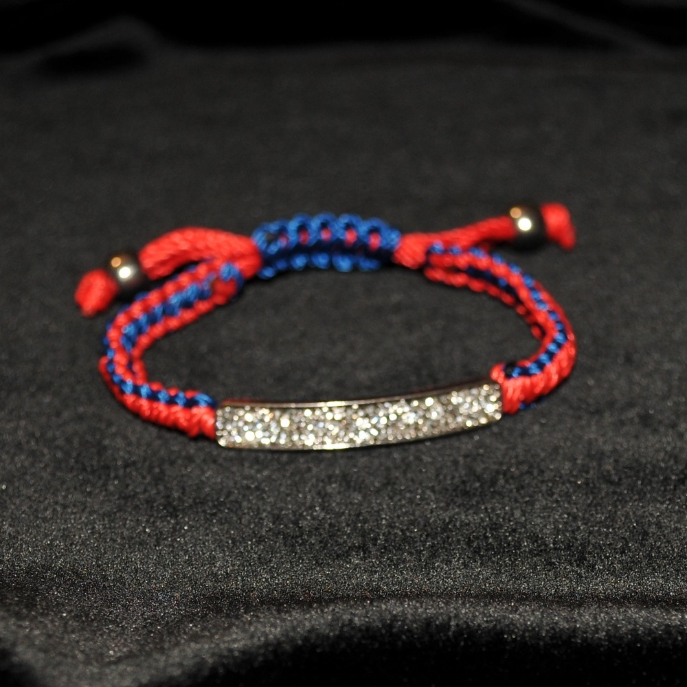 Red/ Blue / Silver Adjustable Bracelet 8053